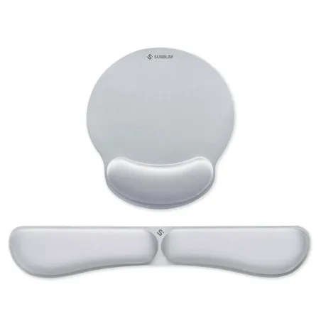 PACK SUBBLIM ERGO MEMORYFLEX -REPOSAMUÑECAS TECLADO Y RATON PLATA