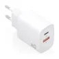 Cargador de Pared GaN Aisens A110-0952- 1xUSB Tipo-C- 1xUSB- 30W- Blanco