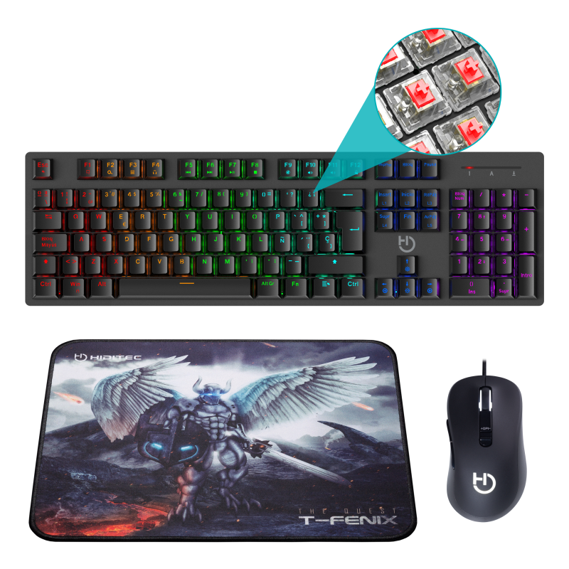Pack hiditec teclado gaming gk400+raton blitz