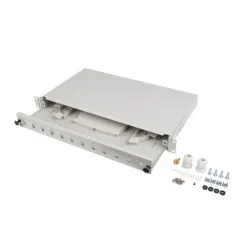PATCH PANEL LANBERG 1U 19" FIBRA OPTICA 12 PTS SC SIMPLEX O 12 LC DUPLEX GR+ACC