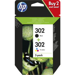 TINTA HP 302 PACK AHORRO NEGRO,TRI-COLOR X 2