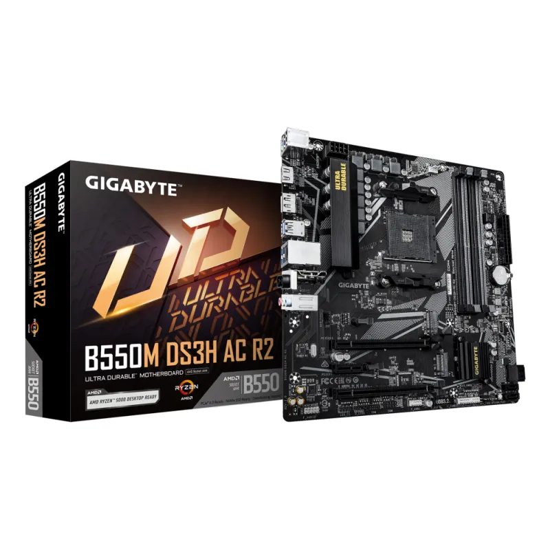 PLACA BASE GIGABYTE B550M DS3H AC R2 AM4 MATX 4XDDR4 PLACA BASE GIGABYTE B550M DS3H AC R2 AM4 MATX 4XDDR4