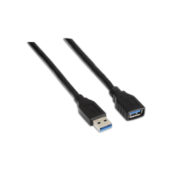 CABLE USB 3-0 AISENS TIPO A M-A H NEGRO 2-0M
