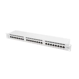 PATCH PANEL LANBERG 24 PUERTOS 1U 19" CAT-6 FTP GRIS
