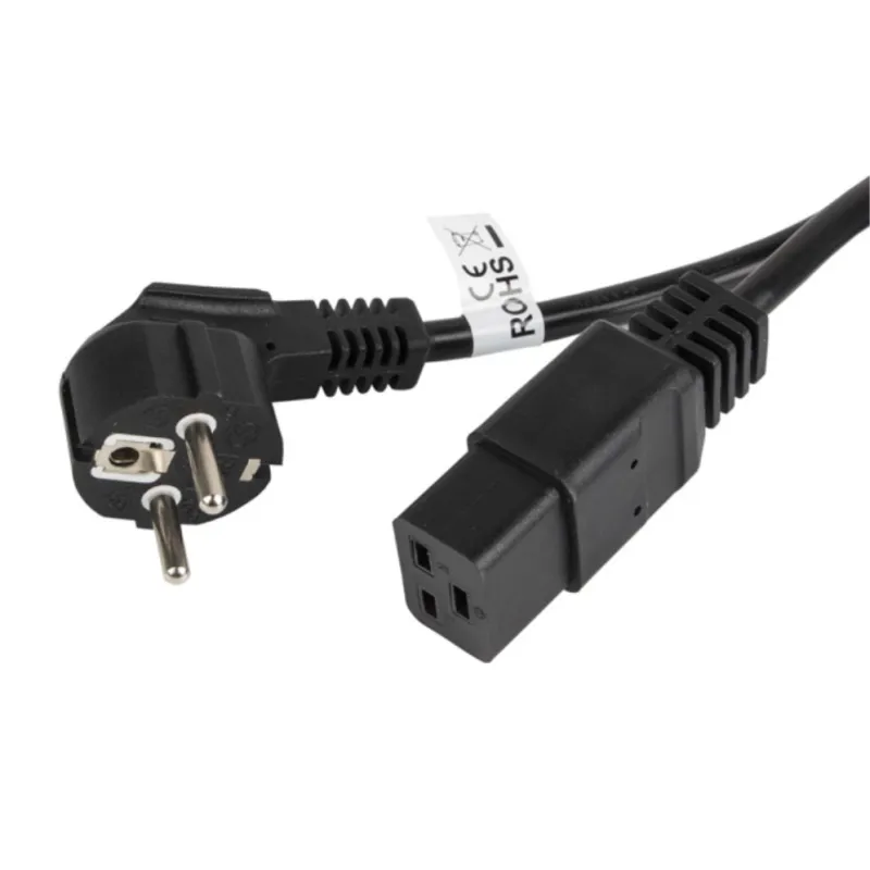 CABLE LANBERG ALIMENTACION CEE 7-7 A IEC 320 C19 1-8M 16A VDE NEGRO