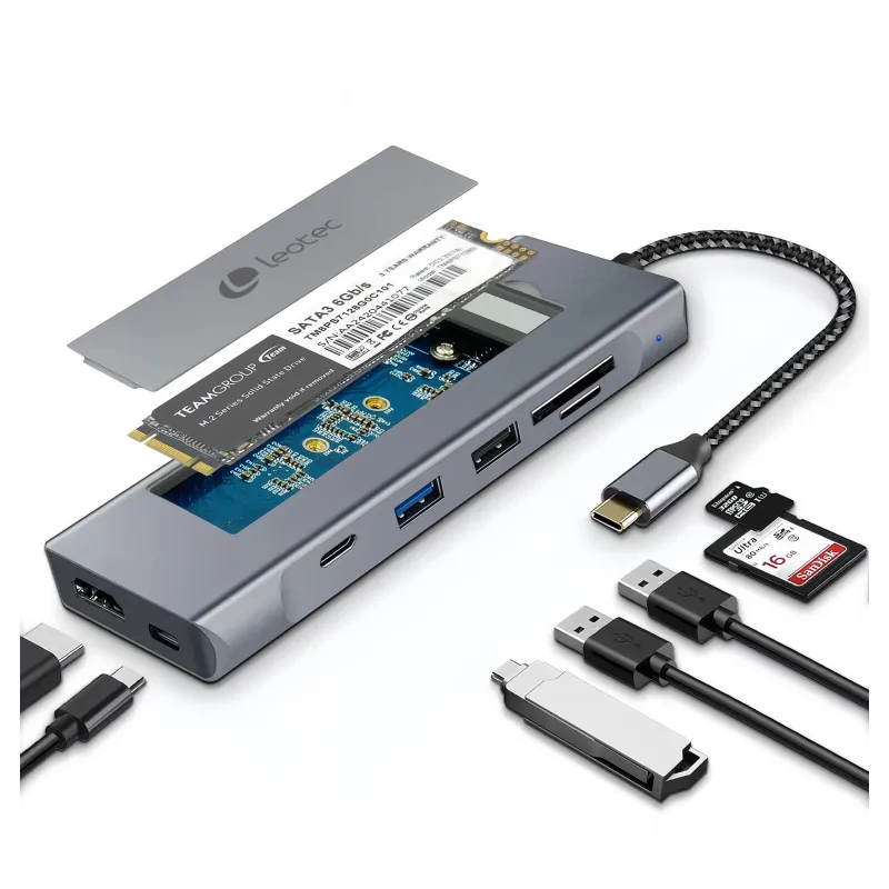 LEOTEC DOCKING STATION 8-1 CON CAJA EXTERNA SSD M2 LEOTEC DOCKING STATION 8-1 CON CAJA EXTERNA SSD M2