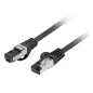 CABLE RED LANBERG LATIGUILLO CAT-8-1 S-FTP LSZH CU 1M NEGRO FLUKE PASSED