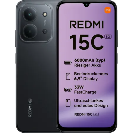 SMARTPHONE XIAOMI REDMI 15C 5G NFC 6,90 4GB-128GB MIDNIGHT BLACK