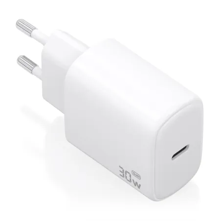 Cargador de Pared GaN Aisens A110-0975- 1xUSB Tipo-C- 30W- Blanco