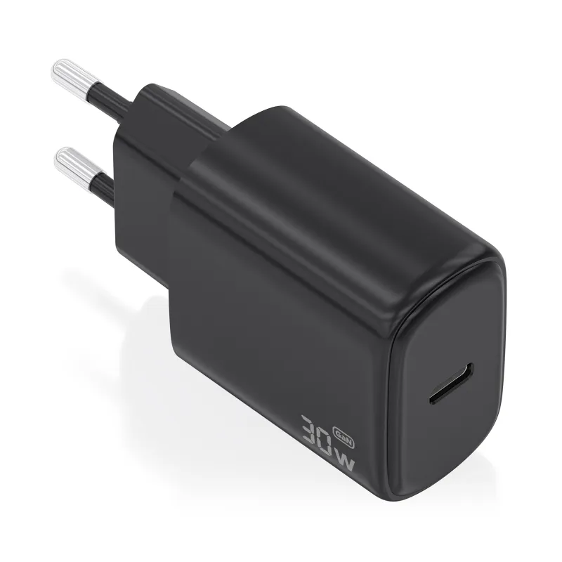 Cargador de Pared GaN Aisens A110-0976- 1xUSB Tipo-C- 30W- Negro