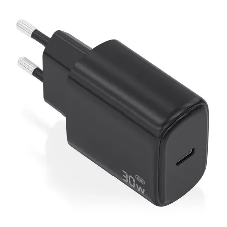 Cargador de Pared GaN Aisens A110-0976- 1xUSB Tipo-C- 30W- Negro