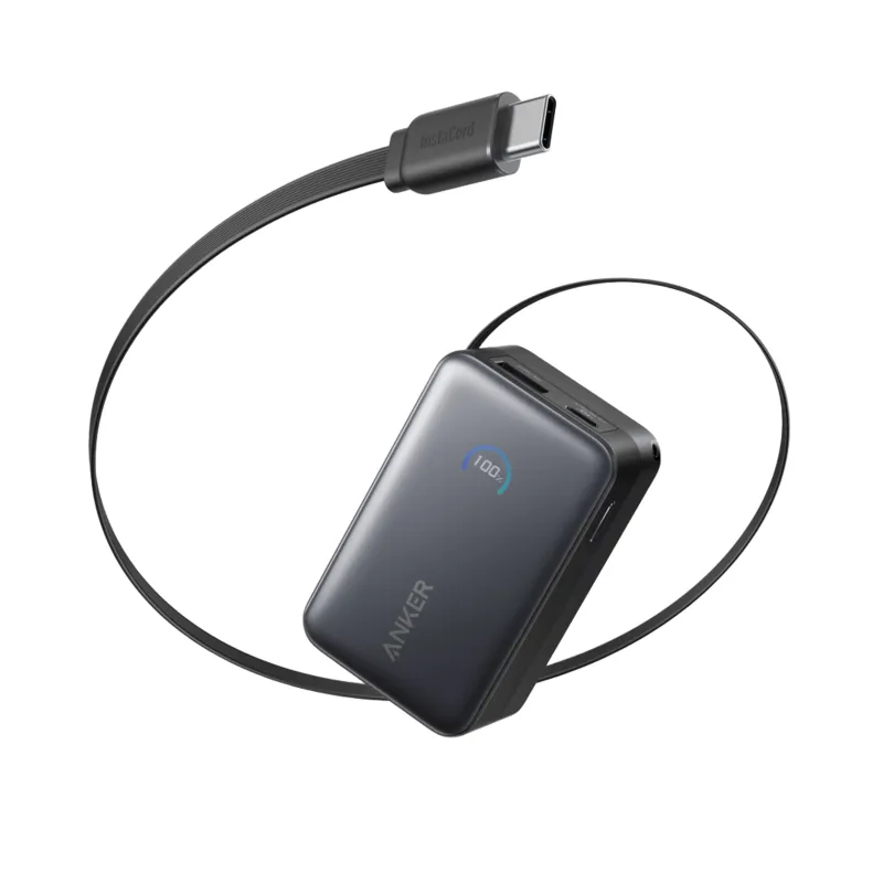 POWERBANK ANKER NANO 10000 MAH 45W CON CABLE USB-C RETRACTIL