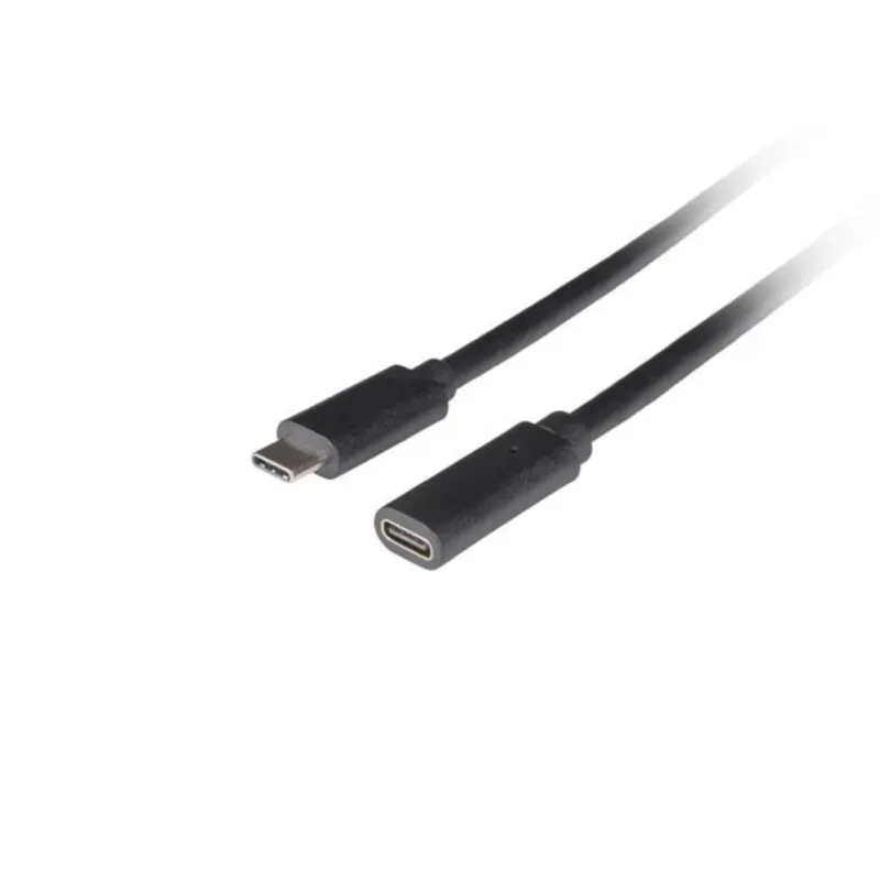 CABLE LANBERG USB-C 3-1 MACHO-HEMBRA 0-5M NEGRO