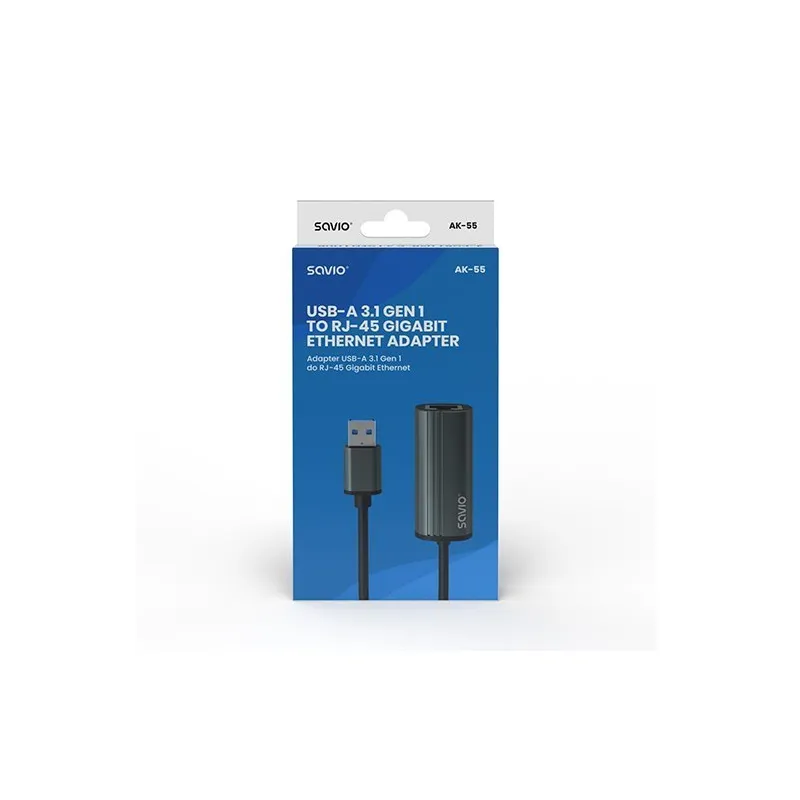 ADAPTADOR USB-A A ETHERNET RJ45 SAVIO AK-55