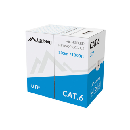 Bobina cat-6 lanberg utp rj45 solido