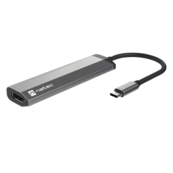 ADAPTADOR NATEC FOWLER SLIM USB-C 2XUSB 3-0,HDMI 4K,USB-C PD