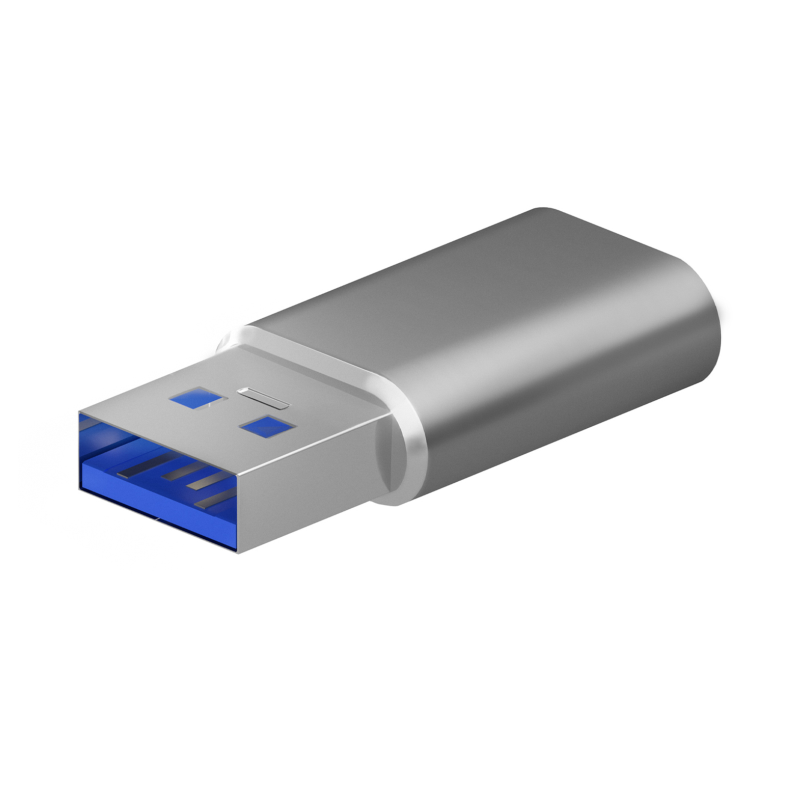 MINI ADAPTADOR AISENS USB 3-2 GEN2 USB 2-03A USB-C-H-A-M GRIS