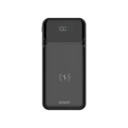 POWERBANK SAVIO BA-09 10000MAH QI CHARGING BLACK