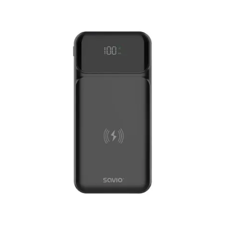 POWERBANK SAVIO BA-09 10000MAH QI CHARGING BLACK