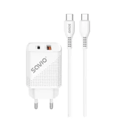 CARGADOR SAVIO LA-05 DUAL 18W USB 3-0 + CABLE