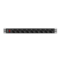 REGLETA LANBERG 1U 16A 9X SCHUKO RACK 19" 3M NEGRO