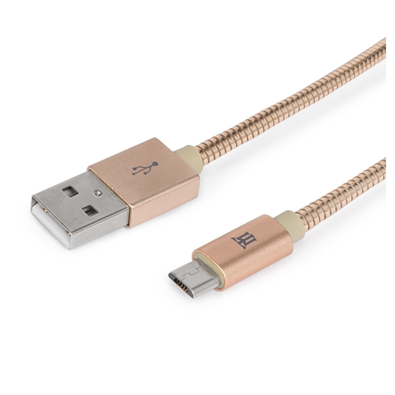 CABLE MAILLON PREMIUM MICRO USB 2-4 METAL DORADO 1M