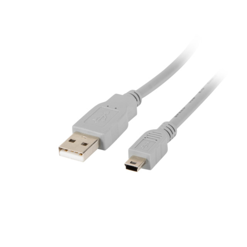 CABLE USB LANBERG 2-0 MACHO-MINI USB MACHO 1-8M GRIS