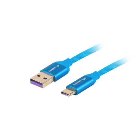 CABLE USB LANBERG 2-0 MACHO-USB C MACHO 5A 1M AZUL