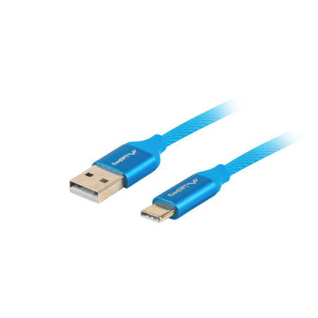 CABLE USB LANBERG 2-0 MACHO-USB C MACHO QUICK CHARGE 3-0 1M AZUL