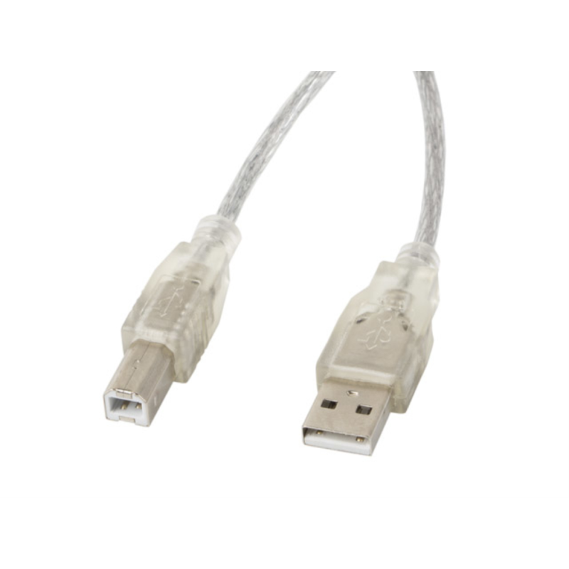 CABLE USB 2-0 LAMBERG USB-A MACHO A USB-B MACHO 1,8M FERRITA TRANSP