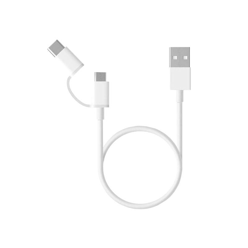 Cable USB 2-0 Xiaomi SJV4083TY- USB Macho - Micro USB Macho- USB Tipo-C Macho- 30cm- Blanco