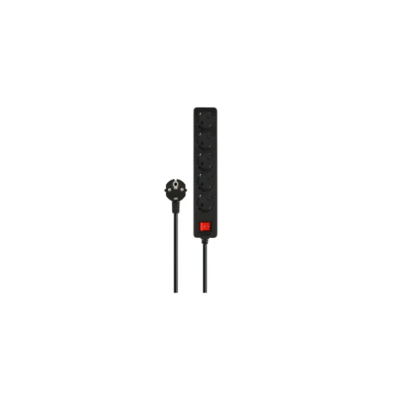 REGLETA DE 5 ENCHUFES SAVIO LZ-15 BLACK