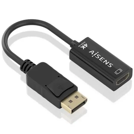 Conversor Aisens A125-0905- DisplayPort Macho - HDMI Hembra- 15cm- Negro