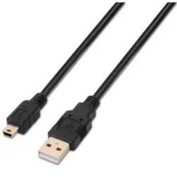 Cable USB 2-0 Aisens A101-0026- USB Macho - MiniUSB Macho- Hasta 2-5W- 60Mbps- 3m- Negro