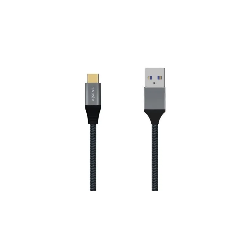 Cable USB 3-1 Tipo-C Aisens A107-0630- USB Tipo-C Macho - USB Macho- 10Gbps- 50cm- Gris Cable USB 3-1 Tipo-C Aisens A107-0630- USB Tipo-C Macho - USB Macho- 10Gbps- 50cm- Gris
