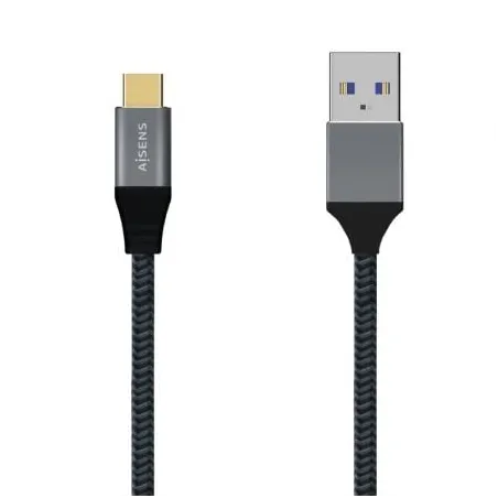 Cable USB 3-1 Tipo-C Aisens A107-0630- USB Tipo-C Macho - USB Macho- 10Gbps- 50cm- Gris