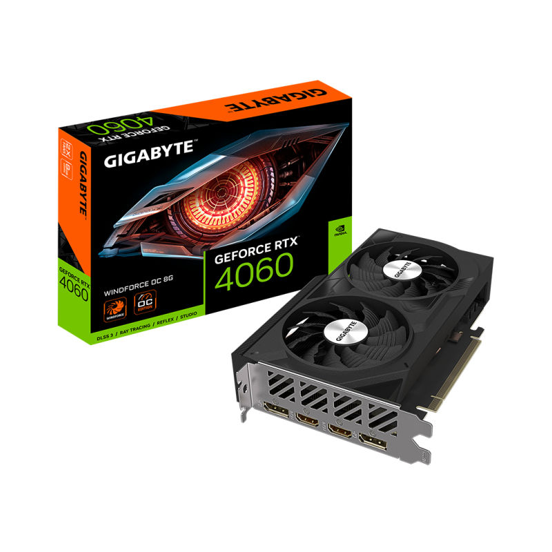 Tarjeta Gráfica Gigabyte GeForce RTX 4060 WindForce OC 8G- 8GB GDDR6