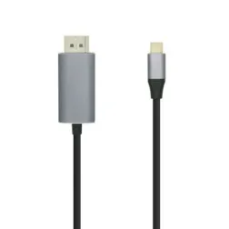 Cable DisplayPort Aisens A109-0395- USB Tipo-C Macho - DisplayPort Macho- Hasta 27W- 1250Mbps- 1-8m- Negro