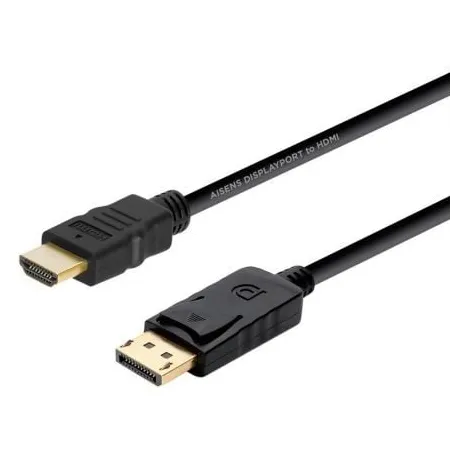 Cable Conversor Aisens A125-0364- DisplayPort Macho - HDMI Macho- Hasta 5W- 2300Mbps- 2m- Negro