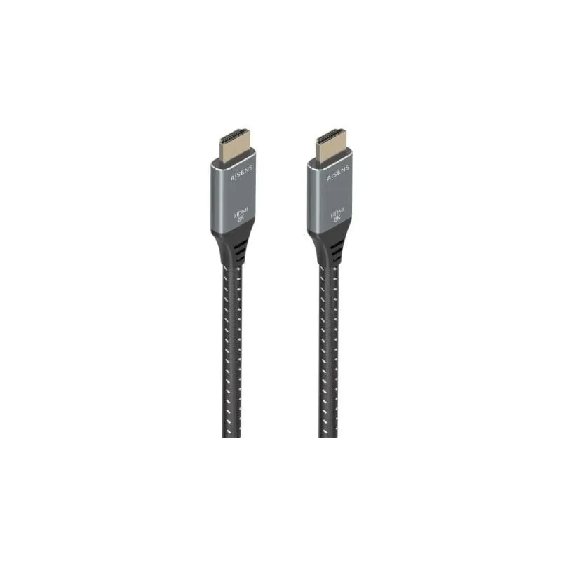 Cable HDMI 2-1 8K Aisens A150-0876- HDMI Macho - HDMI Macho- 5m- Gris y Negro