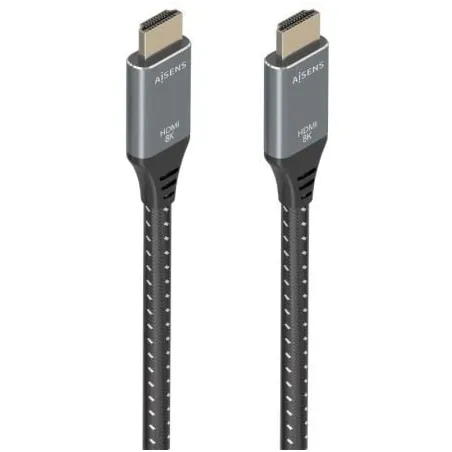 Cable HDMI 2-1 8K Aisens A150-0876- HDMI Macho - HDMI Macho- 5m- Gris y Negro
