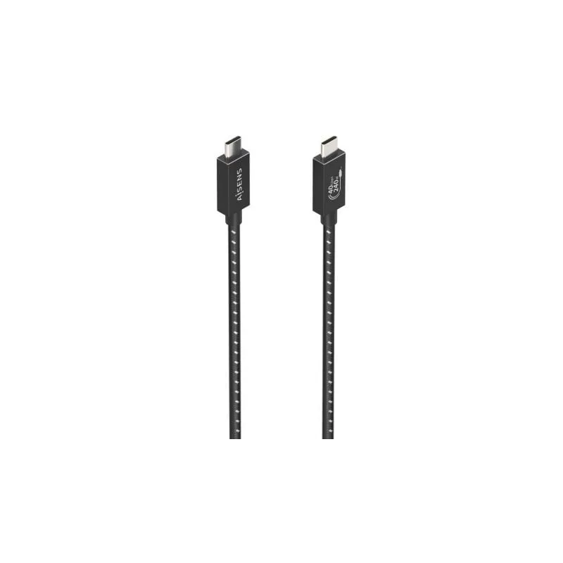 Cable USB 4-0 Tipo-C Aisens A156-0867- USB Tipo-C Macho - USB Tipo-C Macho- Hasta 240W- 40Gbps- 1m- Gris