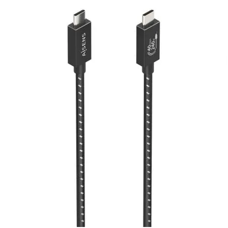Cable USB 4-0 Tipo-C Aisens A156-0867- USB Tipo-C Macho - USB Tipo-C Macho- Hasta 240W- 40Gbps- 1m- Gris