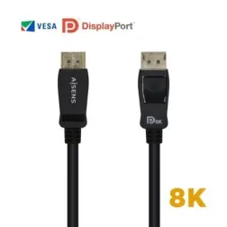 Cable DisplayPort 1-4 8K Aisens A149-0431- DisplayPort Macho - DisplayPort Macho- 1m- Certificado- Negro