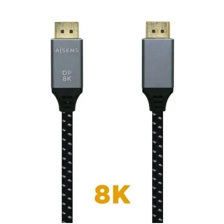 Cable DisplayPort 1-4 8K Aisens A149-0437- DisplayPort Macho - DisplayPort Macho- 2m- Negro Gris
