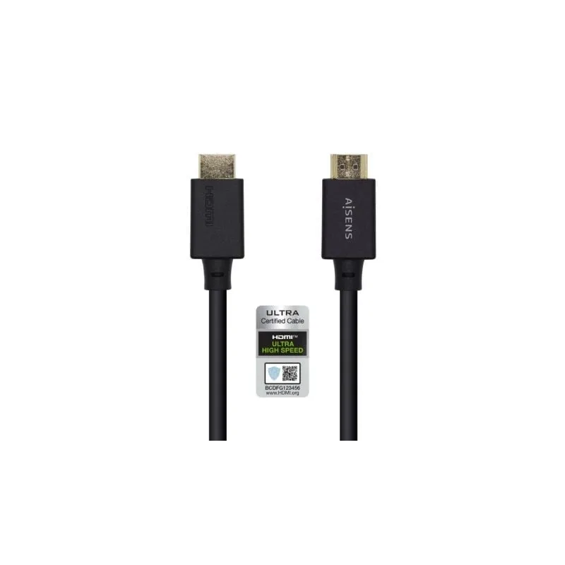 Cable HDMI 2-1 8K Aisens A150-0424- HDMI Macho - HDMI Macho- 3m- Certificado- Negro
