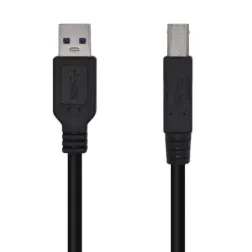 Cable USB 3-0 Impresora Aisens A105-0445- USB Tipo-B Macho - USB Macho- 5Gbps- 3m- Negro