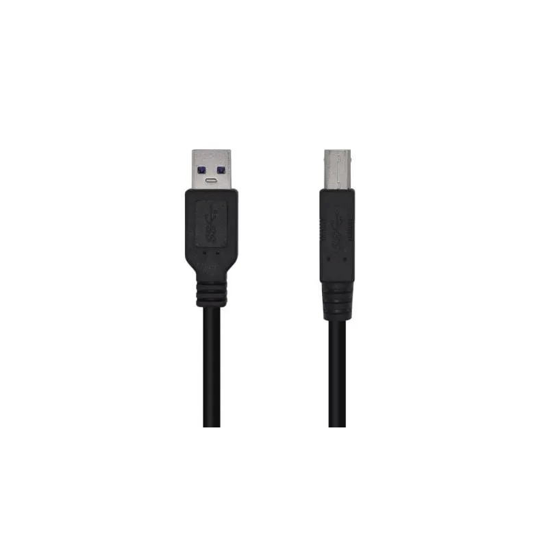 Cable USB 3-0 Impresora Aisens A105-0445- USB Tipo-B Macho - USB Macho- 5Gbps- 3m- Negro