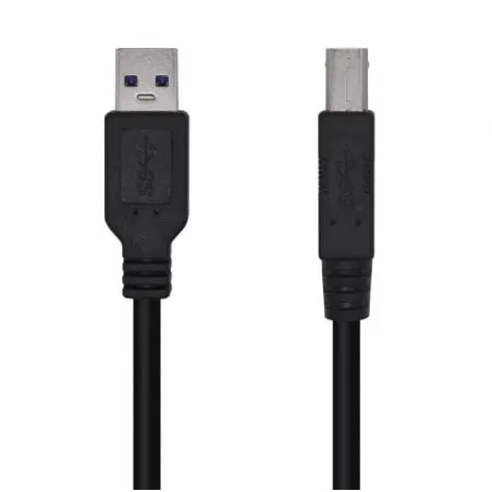 Cable USB 3-0 Impresora Aisens A105-0445- USB Tipo-B Macho - USB Macho- 5Gbps- 3m- Negro