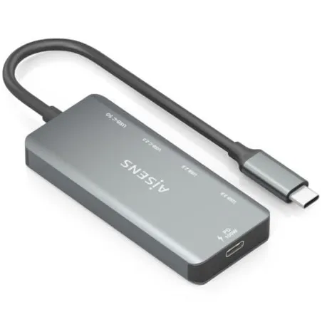 Hub USB Tipo-C Aisens A109-0946- 2xUSB- 2xUSB Tipo-C- 1xUSB Tipo-C PD- Gris